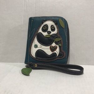 Panda Wallet Teal 3D Wristlet Billfold
